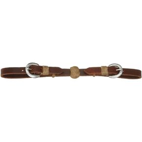 Tough-1 52-580-0-0 royal king leather curb strap w/rawhide ball