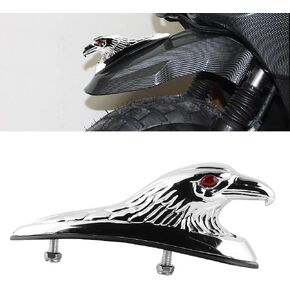 Qiilu Replacement Hood Ornament Eagle,6mm Bolts Size Aluminum chrome plating Eagle Head Statue Fit for Kawasaki//Suzuki/Honda/Etc