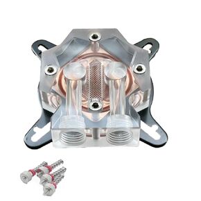 Graphics Card Water Cooling Block GPU Water Cooling Block Universal 43-63mm Copper Base Cool Inner 2-Hole Channel for Cools The GPU Chip-Transparent Block