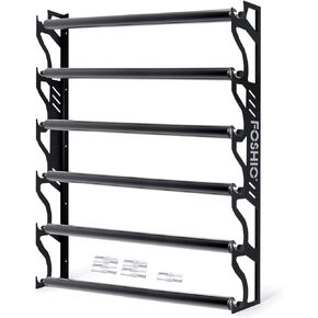 FOSHIO Vinyl Roll Holder, Metal Vinyl Rack with Mounting Hardware Wall Mounted for Pulling 6 Rollers of Vinyl, Transfer Paper Tape, Wallpaper, Window Film, Garage Workshop, Rollers Not Included