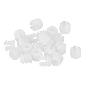 HARFINGTON Furniture Plastic Pre-Inserted Nuts, 11mmx10.5mm 24pcs Hinge Dowel Inserts Panel Expansion Nuts for Hinge Self-Tapping Screw, Furniture Connector Fittings