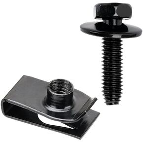 OAUTOO 20Sets M6-1.0 Bolts & U-Nuts Assortment