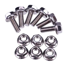 JZGRDN 6X Stainless Steel Hex Flanged Battery Terminal Bolt Screw & Nut Set Compatible with John Deere D150 D160 D170 G110 L100 L110 LX176 LX178 19M7775 14M7303