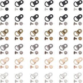 PH PandaHall 60 Sets Shoelace Hook 6 Colors Metal Boot Lace Hooks Eyelet Repair Kit Mounting Clips Fittings D‑Ring Eyelet Buckles with Rivets for Hiking Boots Repair Leather Boot Shoes