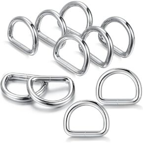 Mikivery D Rings Metal Welded 1" Thick 4.5mm Webbing Buckle Heavy Duty Ring for DIY Sewing Bags Belts dog Collar Accessorie