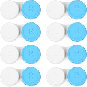 8 Pack Black Contact Lens Cases,Outdoor Portable Mini Contact Lens Kit,Perfect for Travel & Everyday Use