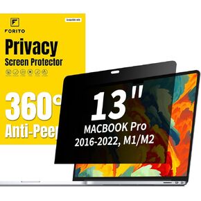 F FORITO متوافق مع شاشة خصوصية Macbook Pro 13 بوصة (2016-2022، M1، M2)، فلتر خصوصية للكمبيوتر المحمول مضاد للوهج 360 درجة، يقلل من إجهاد العين، سهل التركيب in Saudi Arabia