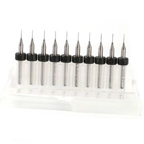 Walfront 10 Pcs PCB Drill Bit Set,Carbide Micro Drill Bits for Print Circuit Board Rework/Repair 9 Size 0.1MM to 1.4MM,1/8" Round Shank(0.3mm), PCB Assembly Equipment and Accessories