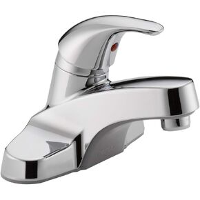 Peerless Core Centerset Bathroom Faucet, Chrome Bathroom Sink Faucet, Single Handle Bathroom Faucet, Metal Drain Assembly, Chrome P131LF
