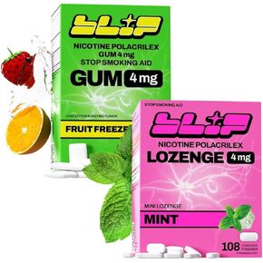 NRT Nicotine Gum and Lozenge Mini's - 4mg Fruit Freeze (100 Count) and 4mg Mint Flavor (108 Count) - Help Quit Smoking Aid, Reduce Cravings - Nicotine Replacement (FSA/HSA) in Kuwait