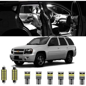 AWALITED 15 Interior LED Lights Kit for 2002 2003 2004 2005 2006 2007 2008 2009 Chevy Trailblazer All Models Super Bright LED Map Dome Light Reading Bulbs