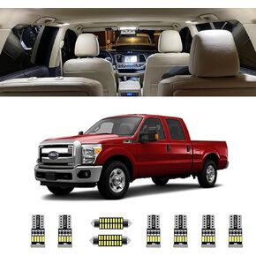 Gy-Adc 15 قطعة F250 F350 طقم إضاءة LED داخلي لـ 1999-2016 Ford F-250 F-350 Super Duty White 6000K حزمة إضاءة LED داخلية، أضواء الشحن، أضواء لوحة الترخيص، أداة التثبيت in Kuwait