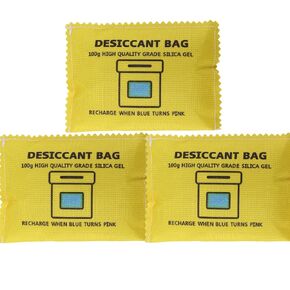 100g Rechargeable Desiccant Silica Gel Beads Pack Lab Desiccants Bag Rechargeable Moisture Absorbing for Storage Bins and Totes(3pack)