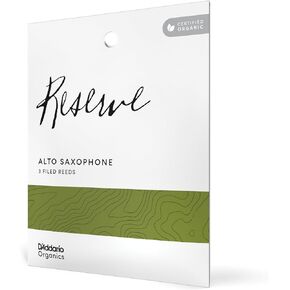 D'Addario Woodwinds Organic Reserve Alto Saxophone Reeds - Sax Reeds - Individually Sealed - 3.0+ Strength, 3 Pack