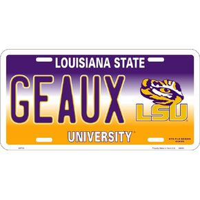 LSU GEAUX Tigers LSU Novelty License Plate
