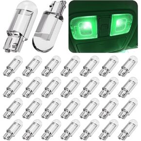 AUCELI 30 Pcs LED Light Bulbs 6000K, 12V Error Free Interior Bulbs for Cars, Dome Map License Plate Glove Box Light, Colored 194 Wedge COB LED Bulbs, Map Lights, Reading Lights
