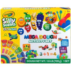 Crayola Playdough Mega Activity Set - Silly Scents | 50 Pieces-20 Scented Dough Packs, 30 Kids Play Dough Tools | Alphabet, Letters, and Shapes | Fun Preschool Learning Activities and Gifts for Kids.