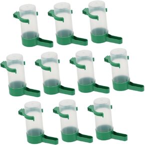 MERRYHAPY 10pcs Bird Waterer Bird Food and Water Dispenser Parakeet Water Dispenser for Cage Pigeon Drinker Quail Drinker Rabbit Drinking Glasses Bird Water Drinker Utensils Plastic Squirrel