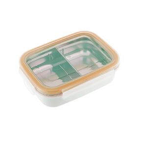 Innobaby Keepin' Fresh Stainless Steel Divided Bento Snack Box with Lid for Kids and Toddlers BPA Free, 11 oz., Blue