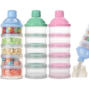 3 PCS 5 Layers Baby Milk Powder Dispenser, Milk Powder Pots,formula dispenser. Food Storage Tank, Candy Storage Tank, Powder Food Storage Tank,Formula Dispenser Portable Milk Powder Formula Dispenser Container Pot Box Milk Cans Snack Storage Box for Trave