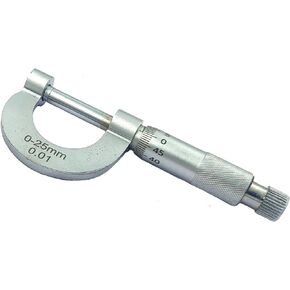 Economical Outside Micrometer, Chrome Plated Finish, Ratchet Stop, 0-25 mm Range