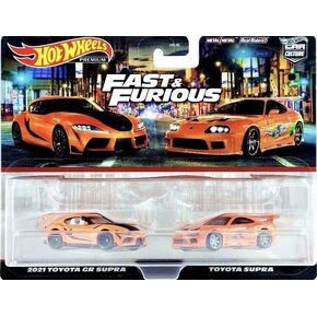 Hot Wheels Premium Car Culture Fast and Furious 2021 Toyota GR Supra and Toyota Supra (1:64 Scale Double Pack)