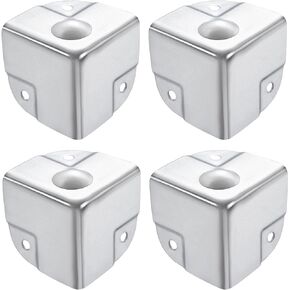uxcell 40x40x40mm Metal Box Corner Protectors Box Edge Guard Chrome Plating Silver Tone 16pcs