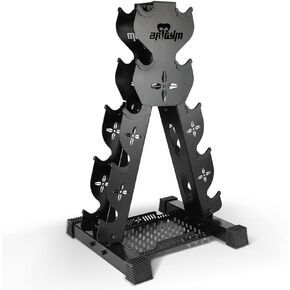 BRTGYM Dumbbells Rack Weight Stand (Rack Only), 13GA Steel Constructed,Max Support 570lbs, 4-5 Tier Compact Design