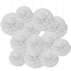 GAKA Blue Black and Silver Tissue Paper Pom Poms Decorations Hanging Tissue Flowers for Gaming Party Decor,Men Birthday Graduation,Retirement Police Party Decorations