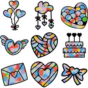 GORGECRAFT 9 Styles Animal Paper Suncatcher Kit Sea Turtles Stained Window Glass Effect Paper Suncatcher Decal with 100Pcs 10 Colors Craft Tissue Paper DIY Window Decoration for Art Classroom Party