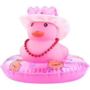 MuMyer Car Rubber Duck Ornaments Colorful Duck Car Dashboard Decorations Accessories with Mini Sunglasses Swim Ring Sun Hat and Color Necklace(CC33)