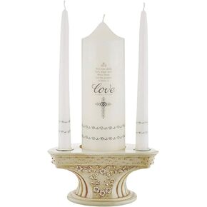 Off White Unity Candle Holder Wedding Supplies, 3 1/2 Inch