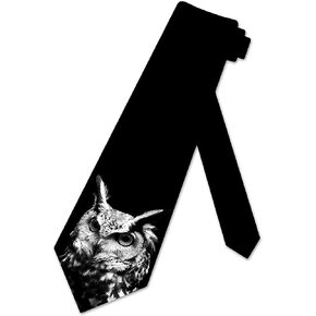 Three Rooker Animal Ties Mens Black and White Necktie Animals Neckties Wild Tie