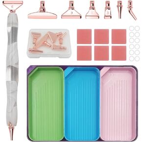 FineGood Diamond Art Painting Kits for Adults with Large Diamond Trays, 5D Diamond Art Accessories Comfort Grip Faster Drilling Diamond Art Tools Set