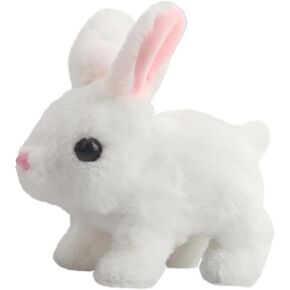 A-SZCXTOP Electronic Plush Hopping Rabbit Toys for for Toddlers Kids,Realistic Fun Bunny Interactive Pet Toys for Easter Christmas Birthday Gift,Walking,Wiggle Ears,Twitch Nose,Sounds (Tie Dye Gray)