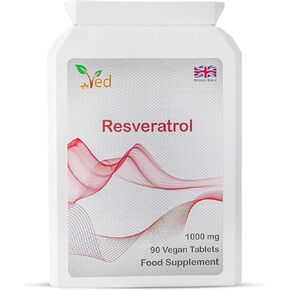 Ved RESVERATROL 1000 mg 90 Tablet، مضادات الأكسدة القوية، تعزز مكافحة الشيخوخة، دعم القلب والأوعية الدموية، كمية تكفي 90 يومًا لكل زجاجة. in Kuwait