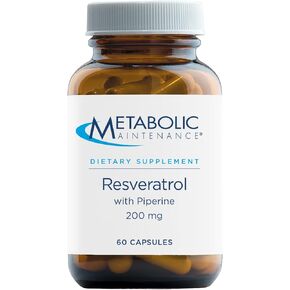 Metabolic Maintenance Resveratrol with Piperine - Antioxidant + Cardiovascular Support with Superior Absorption (60 Capsules)