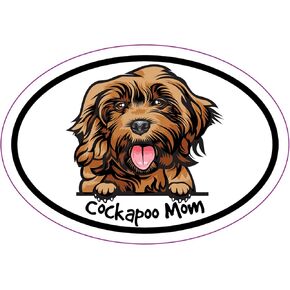 WickedGoodz Oval Cockapoo Mom Magnet - Dog Breed Magnetic Car Decal in Kuwait