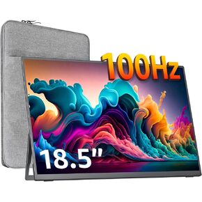 Cocopar 18.5 inch Portable Monitor- 1080P IPS 100Hz 120% sRGB Gaming Monitor USB-C HDMI Large Portable Screen for Laptop MacBook Surface PC Xbox PS4/5 Travel Monitor with Kickstand VESA Speakers