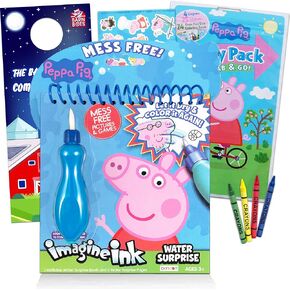 Peppa Pig Paint with Water Super Set for Toddlers Kids Bundle ~ Deluxe Mess-Free Book with Water Surprise Brush with Stickers and More (Party Supplies