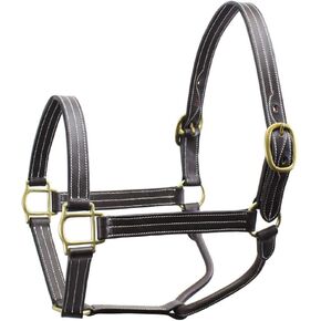 Derby Originals Cambridge Triple Stitched Premium Leather Horse Halter No Throat Snap for Safety and Track Racing..