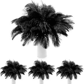 90 Pcs Natural Ostrich Feathers Plumes for Centerpieces 12-14 Inch, 10-12 Inch, 8-10 Inch Vase Feathers Decor Tall for Wedding Party Centerpieces, Flower Arrangement and Home Decoration (White)