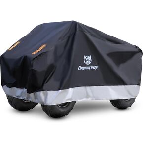 ATV Cover, Waterproof Outdoor Heavy Duty 4 Wheel Cover All Weather Outdoor Storage Quad Cover with Reflective Stripes for Honda Kawasaki Polaris Yamaha Suzuki (XL 82 ''Orange)