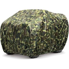 Lightweight ATV Cover, Weatherproof Quad Cover, Water and Wind Resistant Four Wheeler Cover, Riding Lawn Mower Cover, Camo Color fits 77" Long