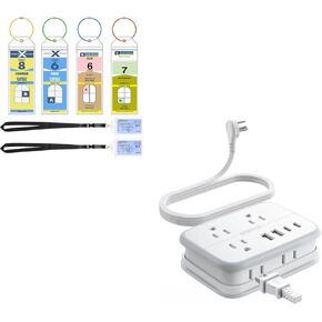 قطاع طاقة للسفر من NTONPOWER، شريط طاقة مسطح مع 6 منافذ و4 منافذ USB (2 USB C)، وسلك تمديد بطول 4 أقدام ملفوف حول سفينة الرحلات البحرية والسفر والفندق وأساسيات الرحلات البحرية