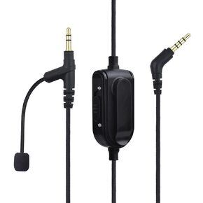 كابل بديل Sqrgreat A50 مع ميكروفون للتحكم في مستوى الصوت وكتم صوت مدمج لكابل سماعة الرأس Astro A10/A40/A50/A40TR/30 متوافق مع Xbox One PS4 والمزيد (6.5 قدم)