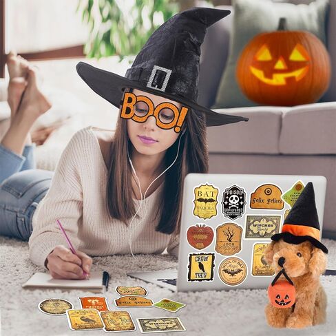 VAIIEYO 50 Pcs Cartoon Labels, Graffiti Stickers, Halloween Wine Bottle Glassy Bottle Stickers for Luggage Notebook Mobile Phone Cups Stickers, Halloween Decoration Crafts DIY, Teens Adults in Saudi Arabia