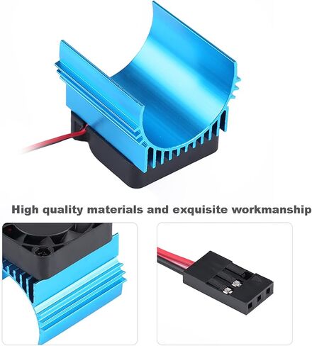 Electric Motor Heat Sinks to fit 775 Motor rc Motor Heat Sink 4×4×4 Universal Cooling fin Set Heat Sink with Fan for 1 10 rc car 4074 4274 1515 Motor in Saudi Arabia