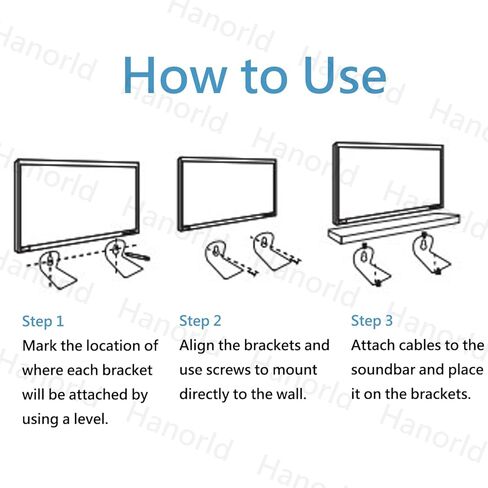 Hanorld Soundbar Wall Mount 3.5 بوصة 30 رطل استبدال حامل شريط الصوت لـ Bose Solo Soundbar Series II Solo 5 Soundbar Under TV in Kuwait