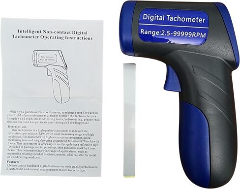 مقياس سرعة الدوران الرقمي بالليزر RPM مقياس RPM Vicimeter 2.5-99999RPM، يتضمن 3 أشرطة عاكسة in Kuwait